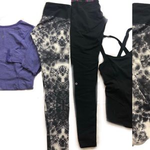 Lululemon Athletica rose print leggings